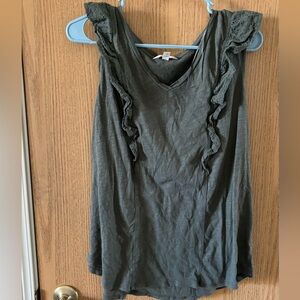 0x (14w) Terra and sky olive green ruffle tank